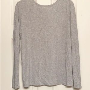 Grey open back yoga top